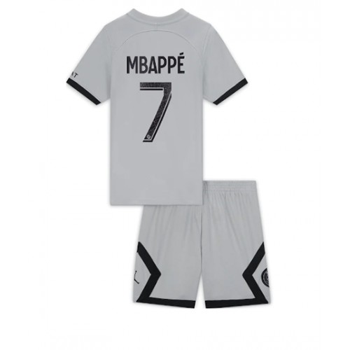Dres Paris Saint-Germain Kylian Mbappe #7 Gostujuci za djecu 2022-23 Kratak Rukav (+ kratke hlače)